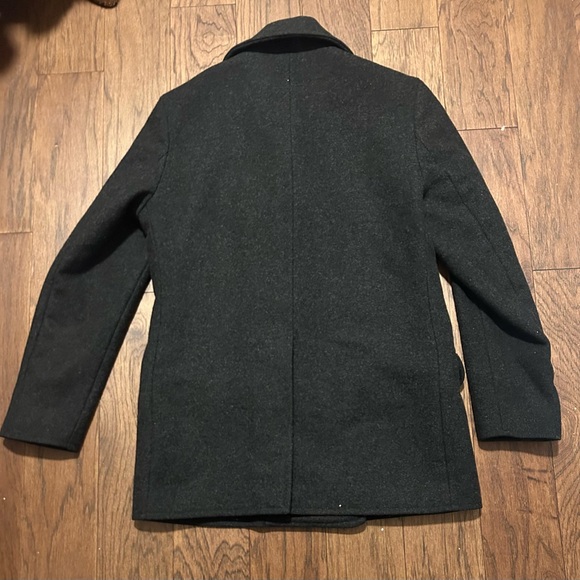 J.Crew Men’s Wool Peacoat with Thinsulate – Charcoal (Style 05535) Large Tall - Picture 2 of 6